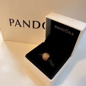 LIMITED EDITION Pandora Glitter Ball Charm-Rose Golden